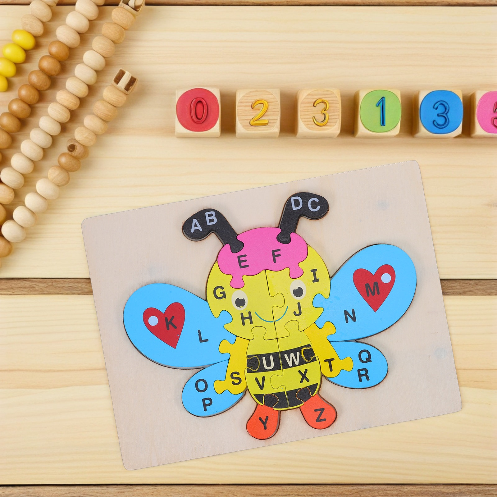 1 Set Puzzle Alfabet Kayu Bent - Abc Kids Early Education ulasan dan harga
