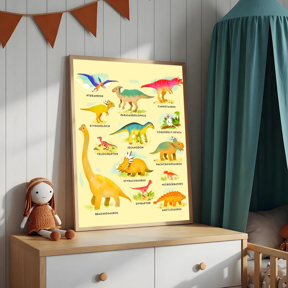 Poster Bagan Nama Dinosaurus,  - Kids Education Name ulasan dan harga